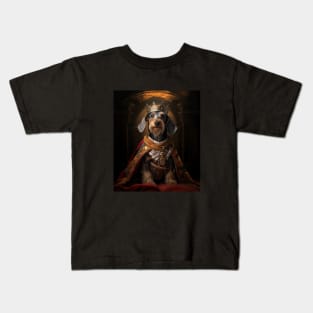 Distinguished Wire Haired Dachshund - Medieval German King Kids T-Shirt